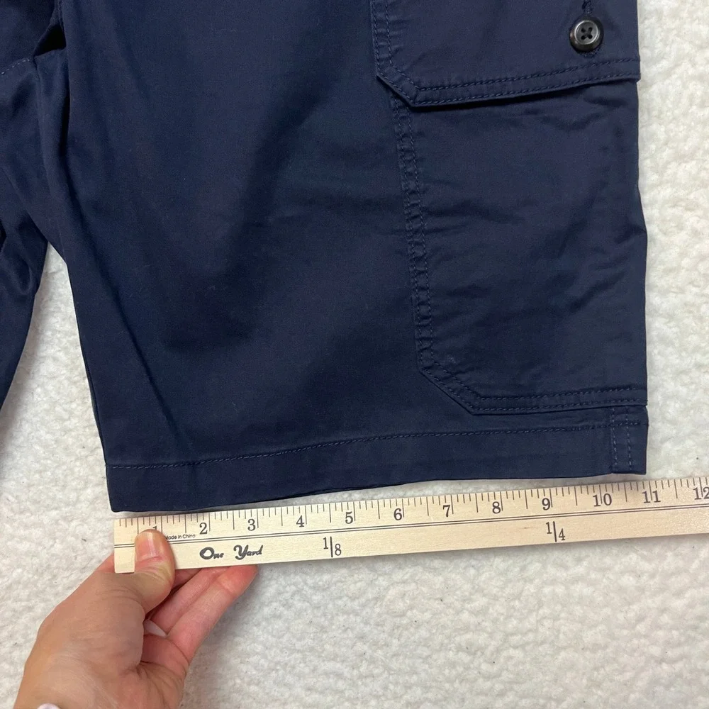 Banana Republic Cargo Shorts Mens M Preppy Navy 10 Inch Lightweight Elastic